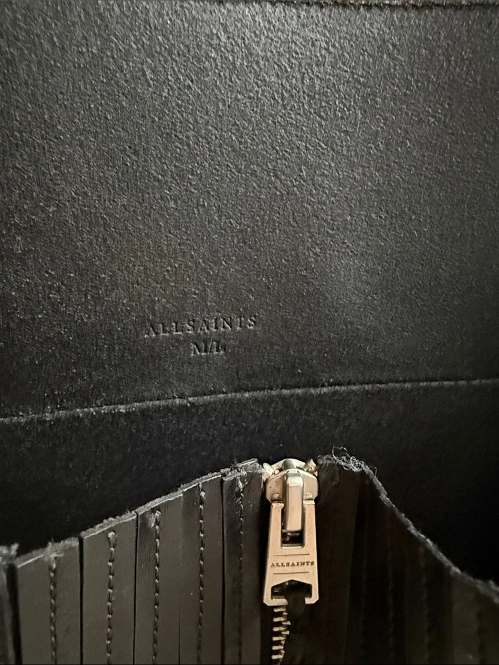 All Saints Black Leather Wide Corset Belt